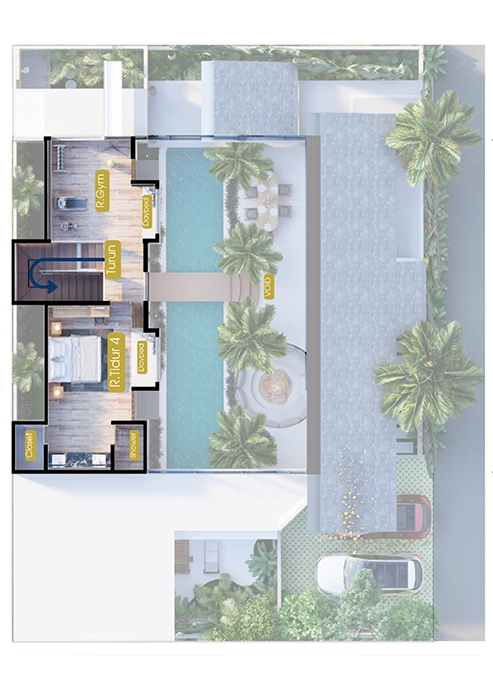 DENAH-LT2-Samani Villa Pecatu Modern Tropis - Uluwatu Kuta Selatan - Badung - Bali - Unit Maheswara