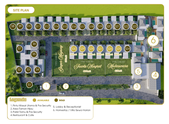 Site-Plan Samani Villa Pecatu Modern Tropis - Uluwatu Kuta Selatan - Badung - Bali - Unit Juwita Ningrat